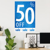 Poster SIGNE DE VENTE PUISSANT À 50 % | Parties scintilla (Bureau à domicile)
