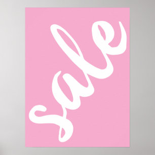 Poster Signe de vente rose, 18x24 Printemps Été Vente