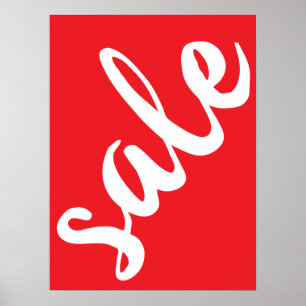 Poster Signe de vente rouge, Saison d'été 18x24 Vente