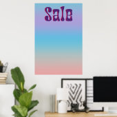Poster Signe de vente super Iridescente Gradient Style Ré (Bureau à domicile)