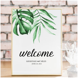 Poster Signe de verdure tropicale Palm personnalisable 8x