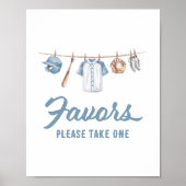 Poster SIGNE DES Baby showers DE baseball Faveurs (Devant)