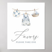 Poster Signe des Baby showers de garçons nautiques (Devant)
