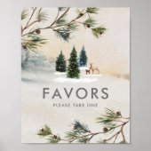 Poster SIGNE DES Baby showers DE LA FORÊT D'Hiver (Devant)