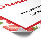 Poster SIGNE DES BOISSONS Fraise Berry Baby shower sucré (Coin)