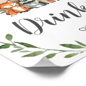 Poster SIGNE DES BOISSONS Rustique Vert Bois Animaux (Coin)