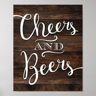 Poster SIGNE DES BOÎTES ET DES BIÈRES Rustiques Chic