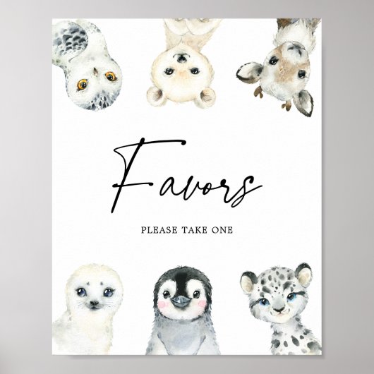 Poster SIGNE DES FAÇONS DE Baby shower DE L'Arctique (Devant)