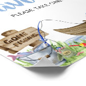 Poster SIGNE DES FAÇONS DE Baby shower DE Pêche (Coin)