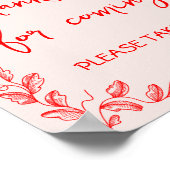 Poster Signe des Faveurs de Baby shower tiré à la main de (Coin)