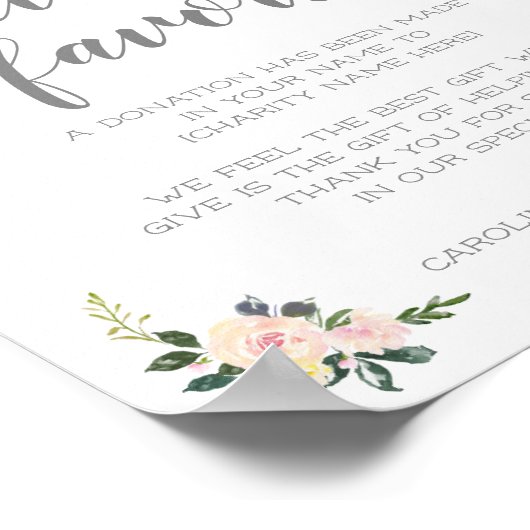 Poster Signe des faveurs de mariage en remplacement de la (Coin)