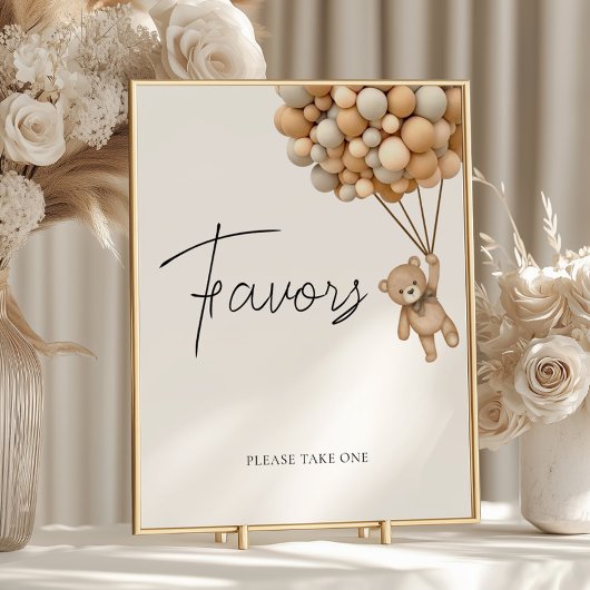 Poster Signe des faveurs du Baby shower d'attente rapide