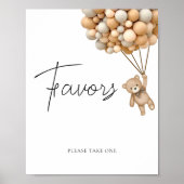 Poster Signe des faveurs du Baby shower d'attente rapide (Devant)