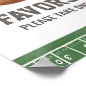 Poster Signe des faveurs du Baby shower de football (Coin)