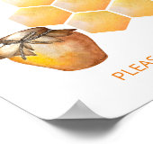 Poster Signe des faveurs du Baby shower des petites abeil (Coin)