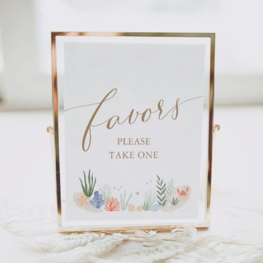 Poster Signe des faveurs du Baby shower marin