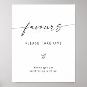 Poster Signe des faveurs minimalistes | Faveurs de mariag (Devant)