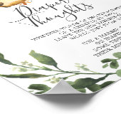 Poster SIGNE DES PENSÉES DE LA BATTERIE DU Baby shower PA (Coin)