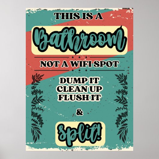 Poster Signe d'étiquette humoristique de salle de bain (Devant)