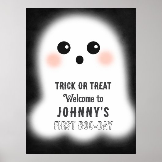 Poster Signe d'événement Halloween Cute Ghost Editable Pa (Devant)