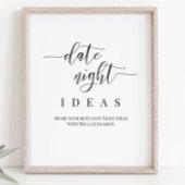 Poster Signe d'idée du Mariage personnalisé Date de nuit