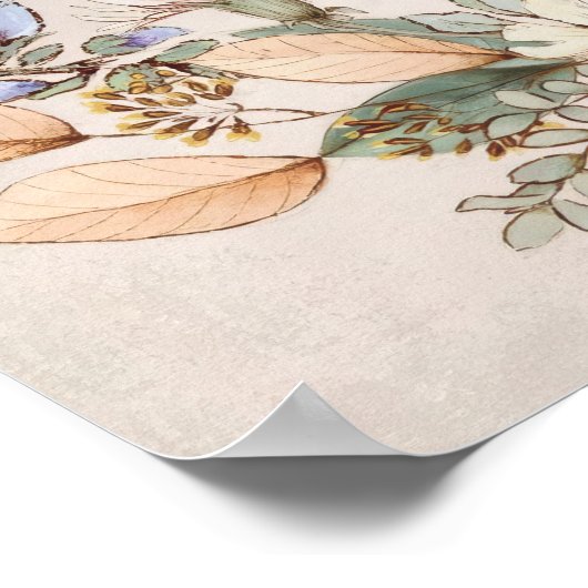 Poster Signe d'impression de devis personnalisé Boho | De (Coin)