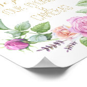 Poster signe d'impression mariage débranché rose floral (Coin)