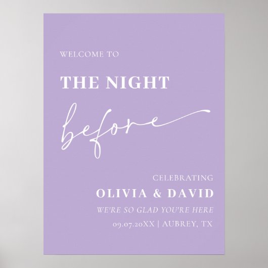 Poster Signe Douteuse Violette Nuit Avant Le Dîner De La (Devant)