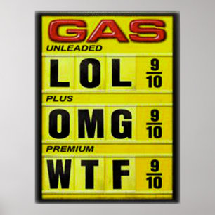 Poster Signe drôle de prix du gaz