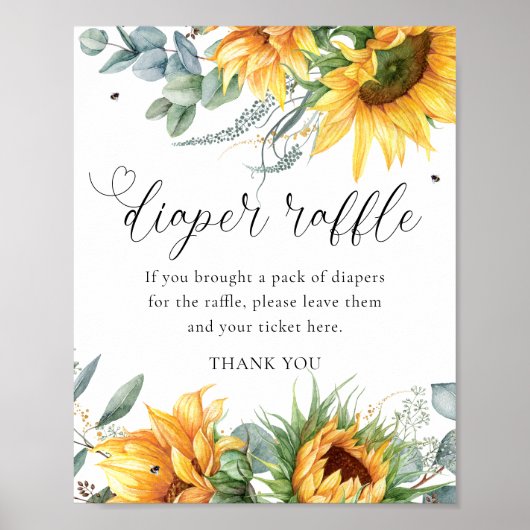 Poster Signe du Baby shower de tournesol (Devant)