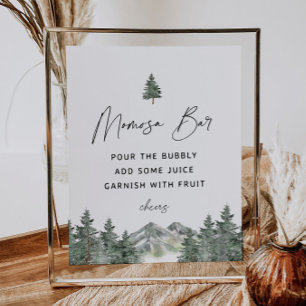 Poster SIGNE DU Baby shower D'Hiver De Montagne Momosa