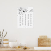 Poster Signe du diagramme alphabétique simple Boho Floral (Cuisine)