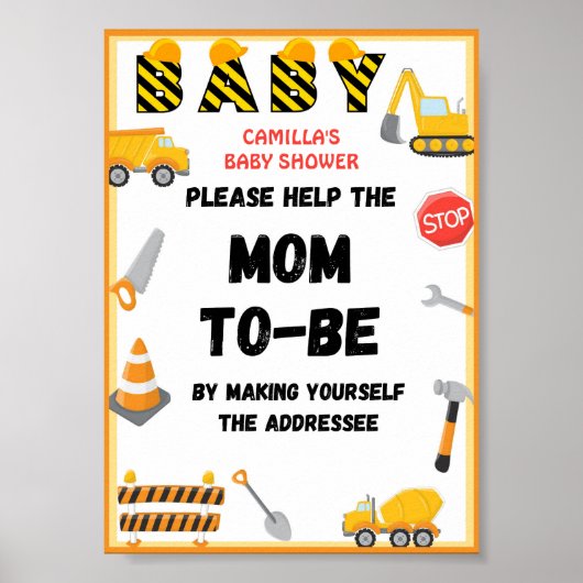 Poster SIGNE DU GROUPE DE CONSTRUCTION, SIGNE Baby shower (Devant)