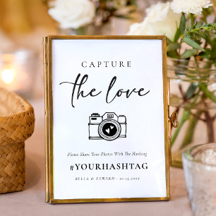 Poster Signe du Hashtag Mariage Amour