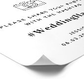 Poster Signe du Hashtag Mariage Amour (Coin)