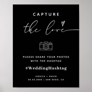 Poster Signe du Hashtag Mariage Amour