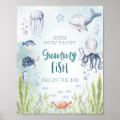 Poster SIGNE DU JEU DE POISSONS Gummy Sous Le Baby shower (Devant)
