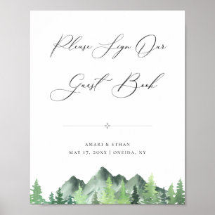 Poster SIGNE DU LIVRE D'INVITATION DE WOodland Forest Mou