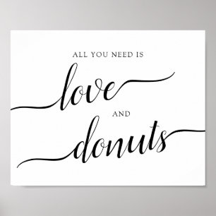 Poster Signe du Mariage de calligraphie "Amour et beignet