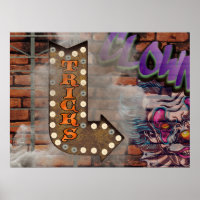 Signe du marquis Graffiti Clown effrayant