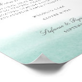 Poster Signe du menu Mariage Marées Seaglass (Coin)