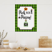 Poster signe du parti halloween choisissez votre poison (Cuisine)