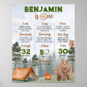 Poster SIGNE DU PREMIER ANNIVERSAIRE DU CAMPING Woodland (Devant)