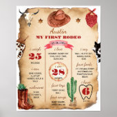 POSTER SIGNE DU PREMIER ANNIVERSAIRE DU RODÉO DE L'OUEST (Devant)