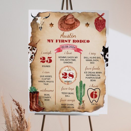 POSTER SIGNE DU PREMIER ANNIVERSAIRE DU RODÉO DE L'OUEST