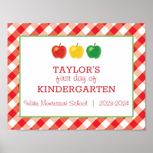 Poster Signe du premier jour de l'école (Devant)