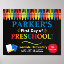 Signe du premier jour de l'école maternelle - Sign