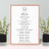 Poster Signe du programme de cérémonie de Mariage monogra