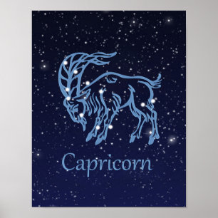 Poster Signe du zodiaque et constellation du Capricorne