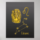 Poster Signe du zodiaque Lion (Devant)